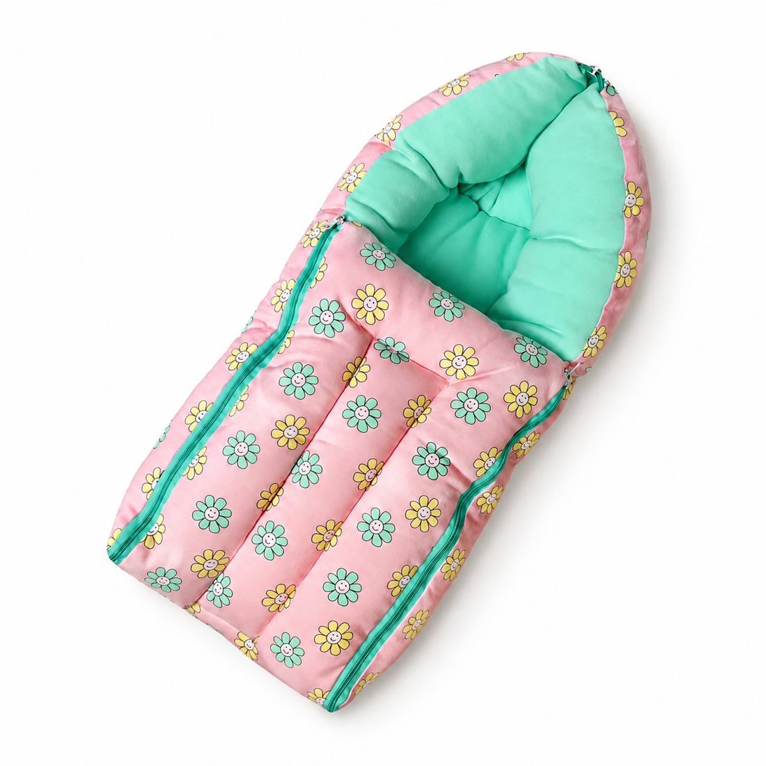 Pink Daisy Floral Cotton Carry Bed