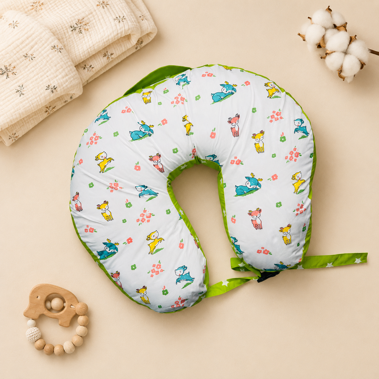 Deer & Bloom Feeding Pillow