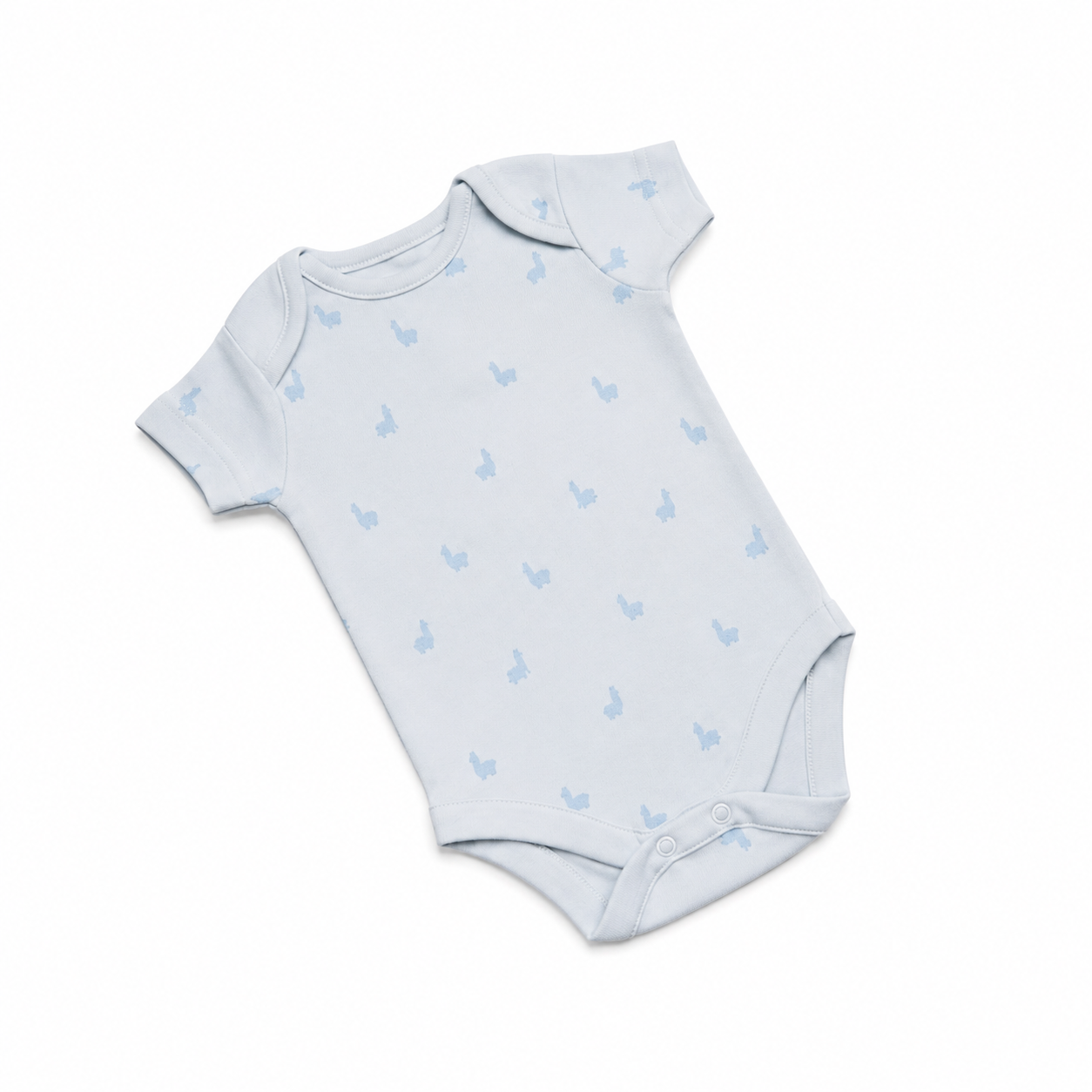 Blue Bunny Print Baby Onesie