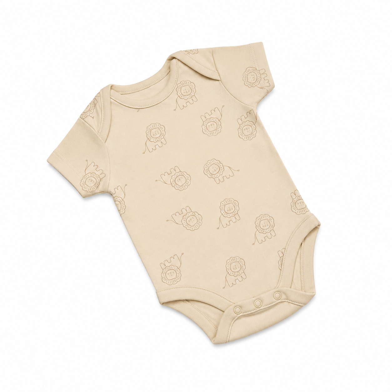 Beige Lion Baby Onesie