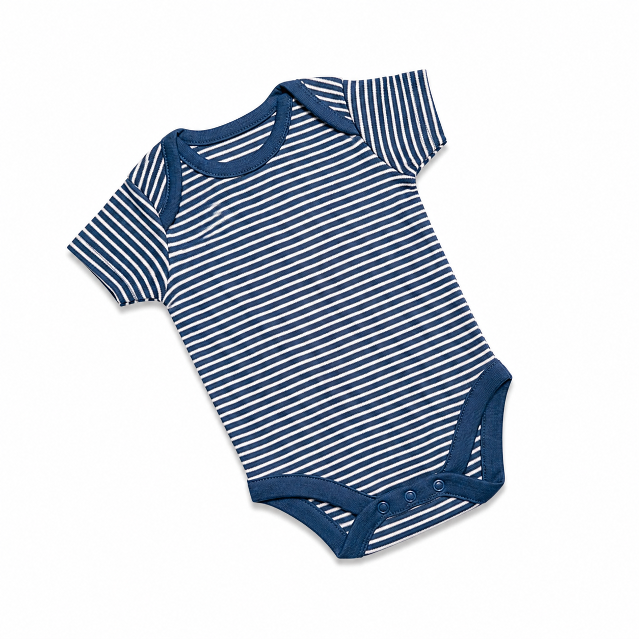 Navy Blue Stripe Baby Onesie