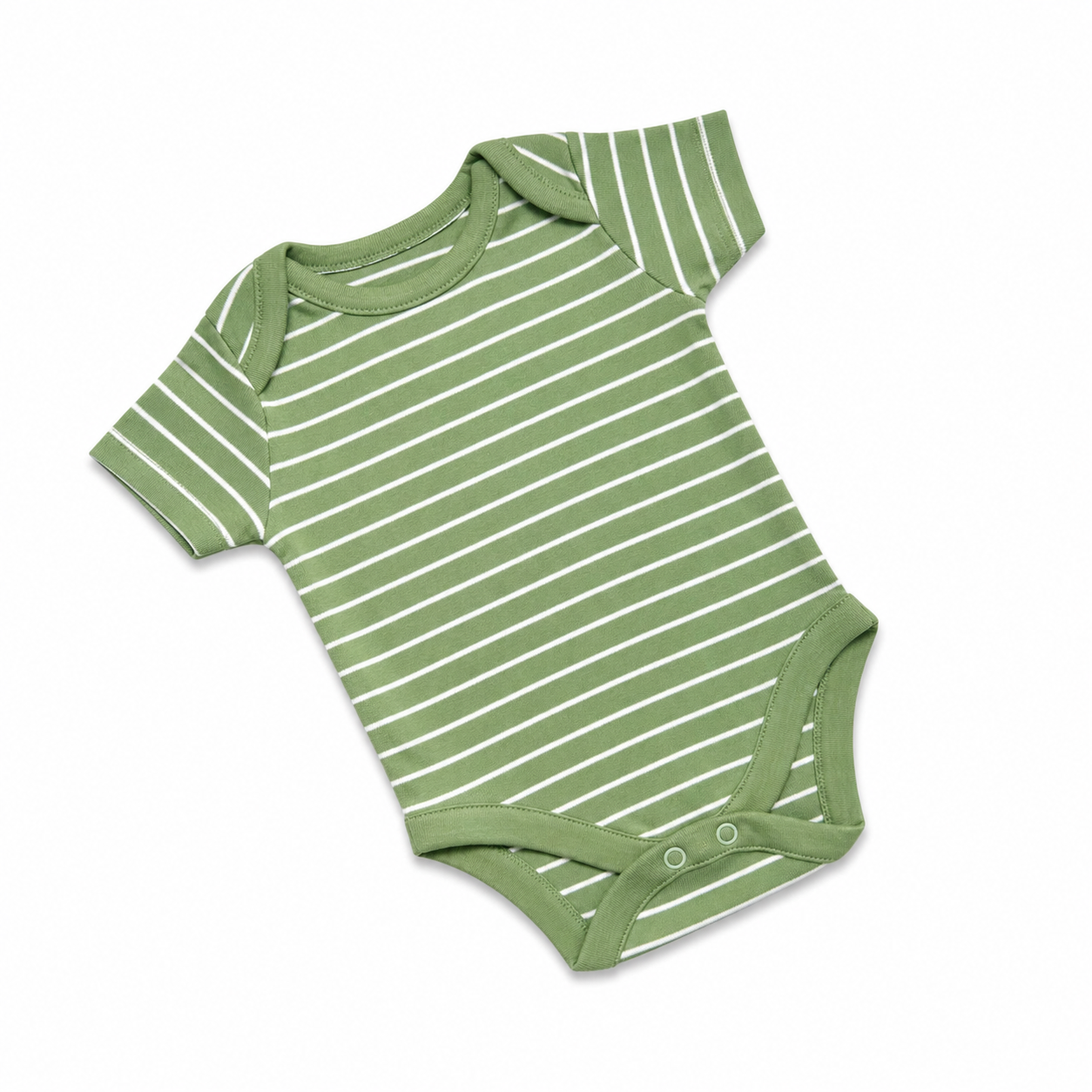 Olive Stripe Baby Onesie