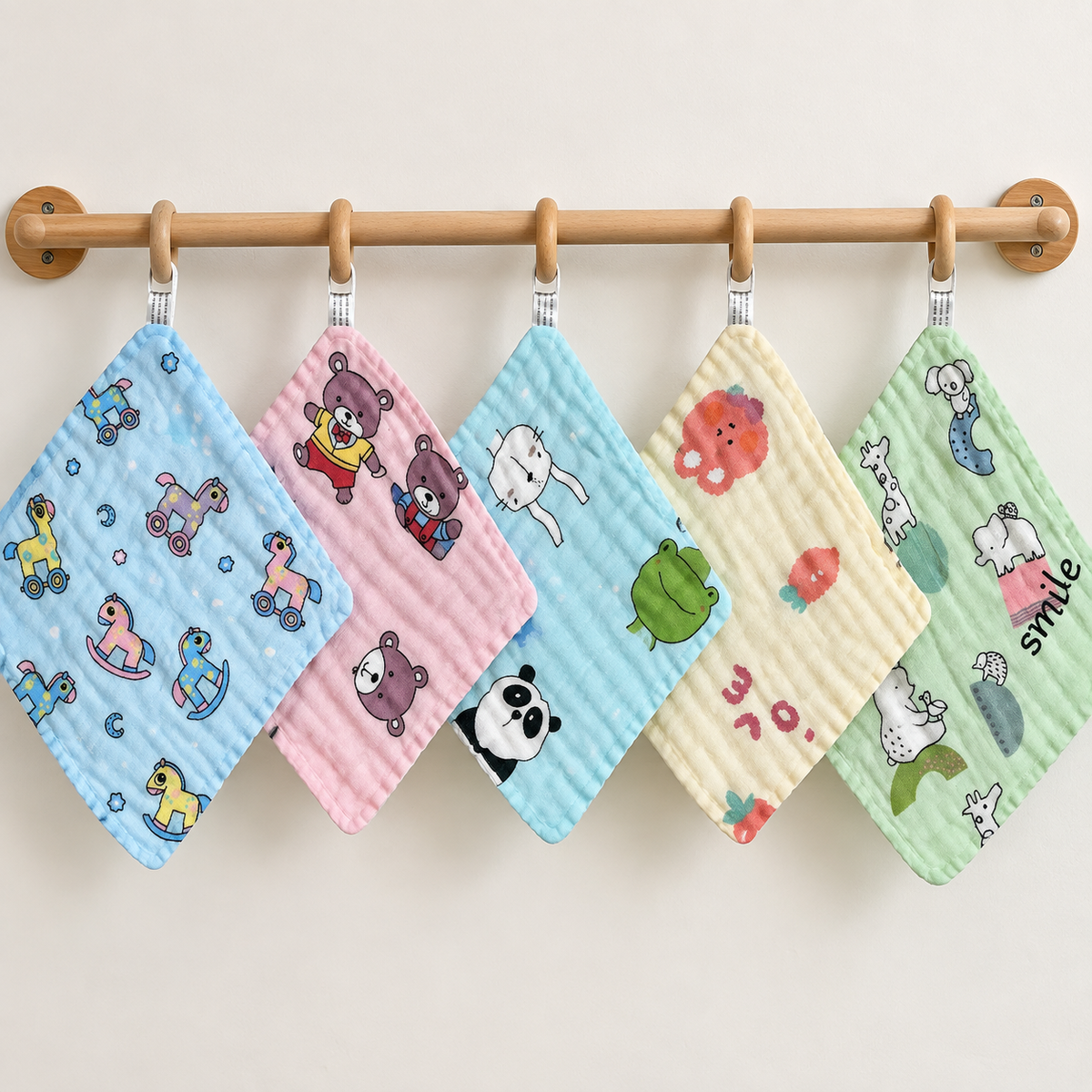 Muslin 6Layer Color Wash Cloth