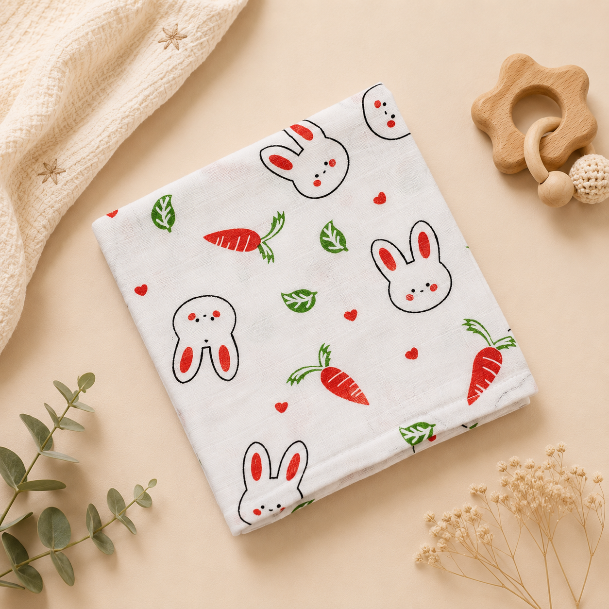 Bunny & Carrot Bath Towel