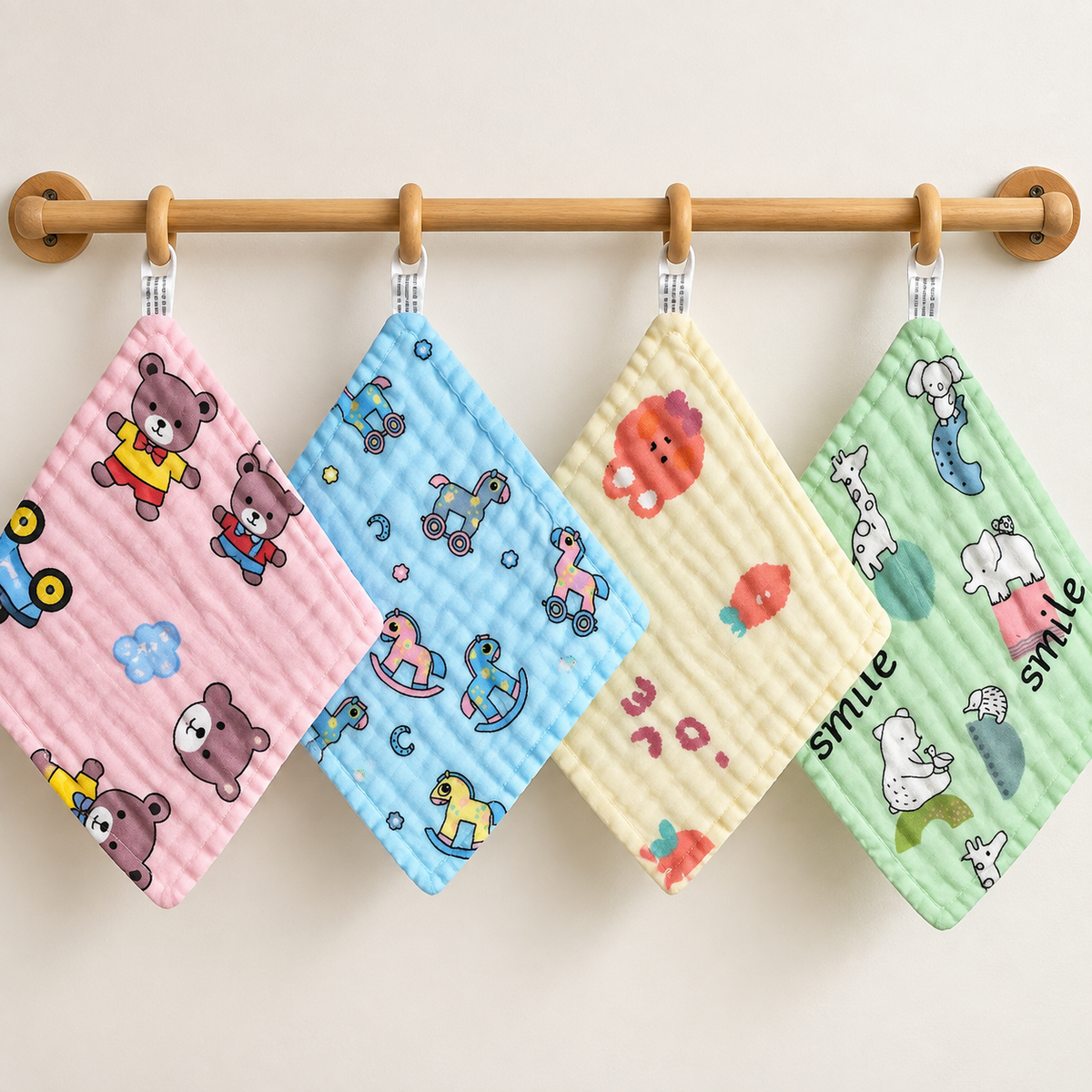 Muslin 6Layer Color Wash Cloth