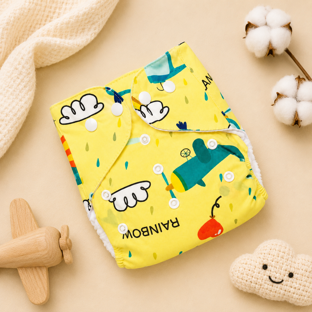 Rainbow Runway Cloth Diaper