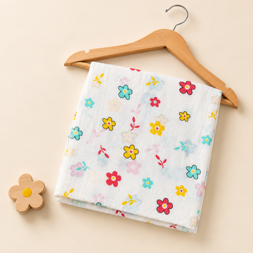 Floral Printed Muslin Swaddle