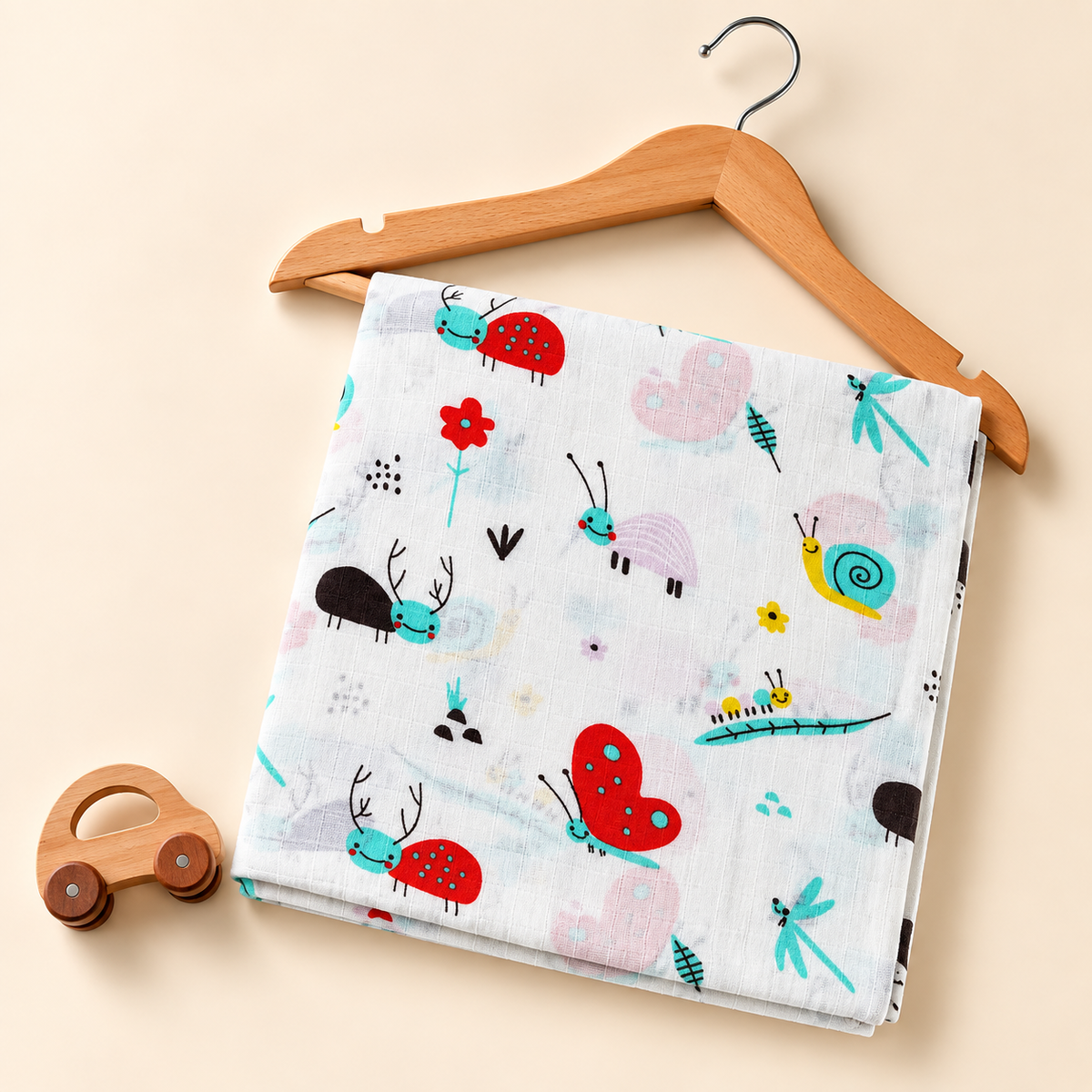 Cute Insect Muslin Swaddle