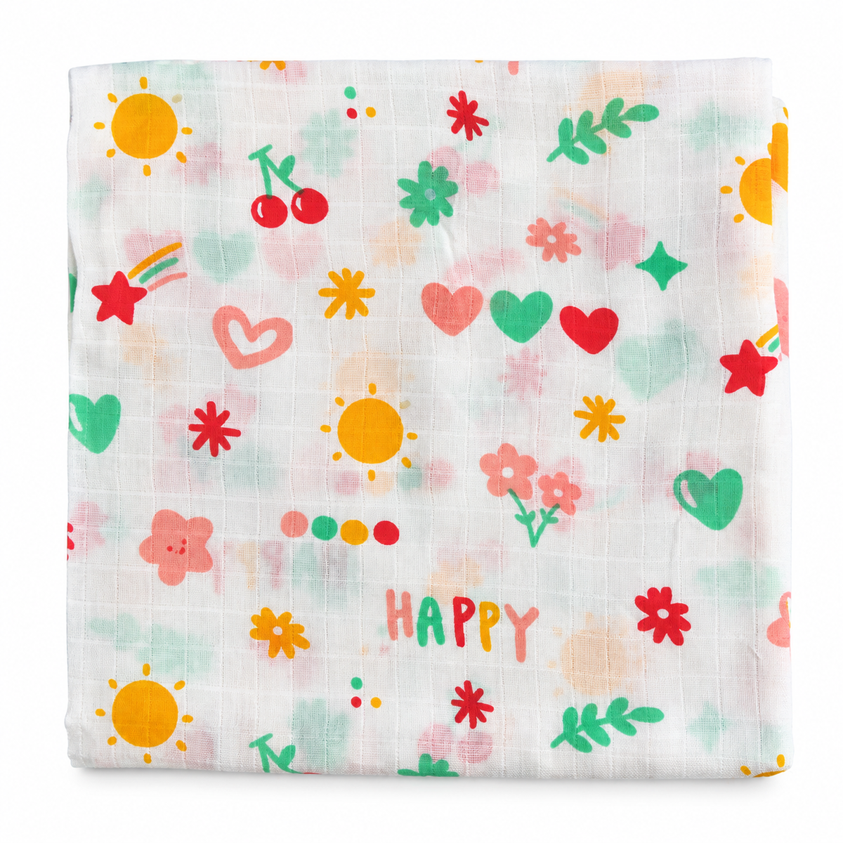 Happy Floral Muslin Swaddle