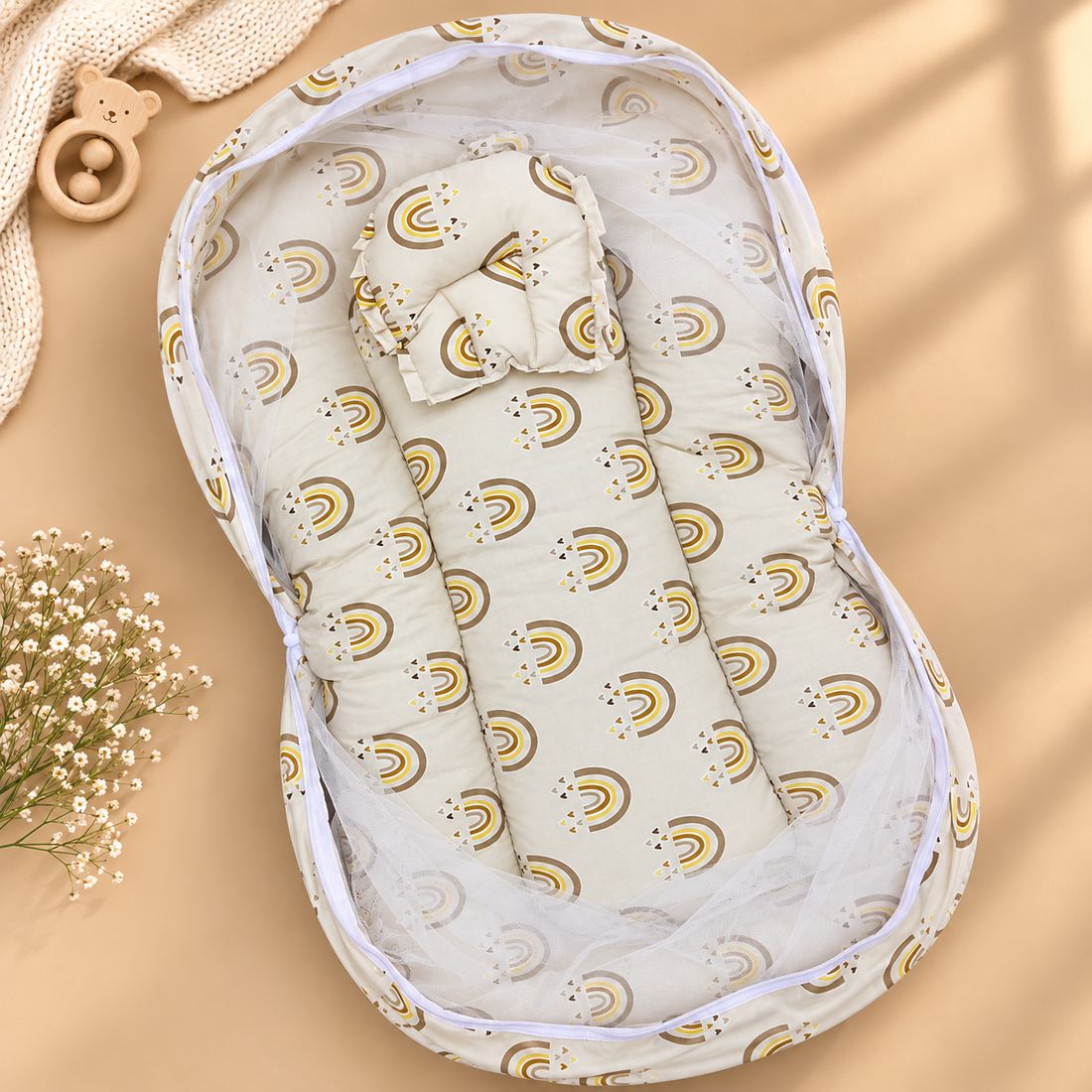 Golden Rainbow Cotton Net Bed