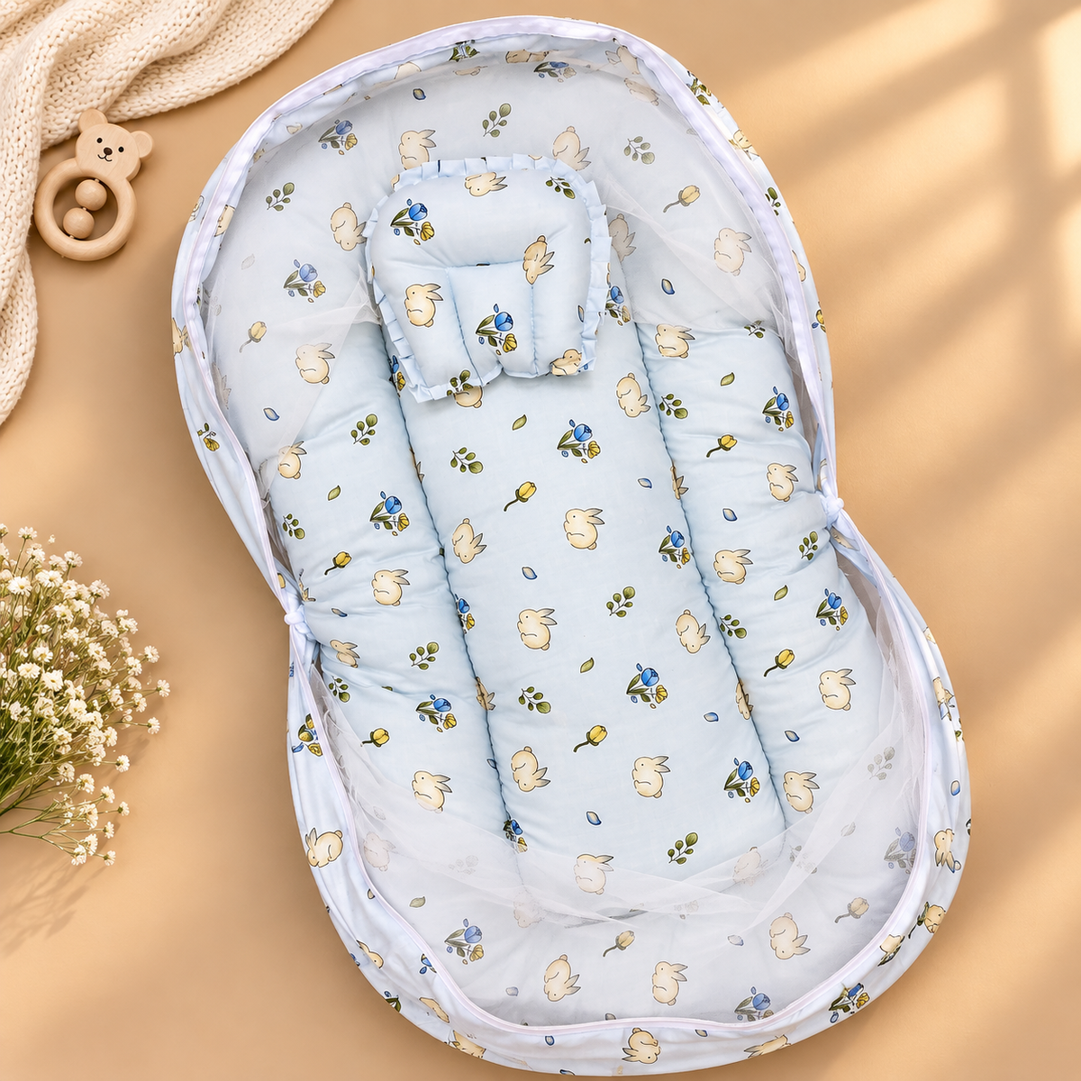 Cotton Net Bed(Large) Blue