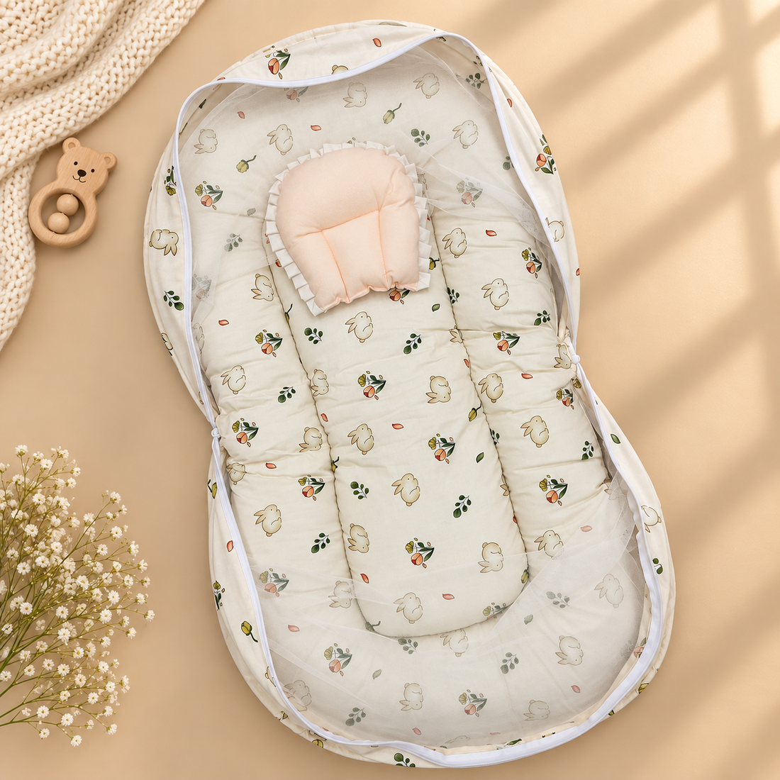Little Bunny Garden Cotton Net Bed
