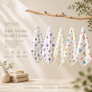 Muslin Wash Cloth (Pack of 5)