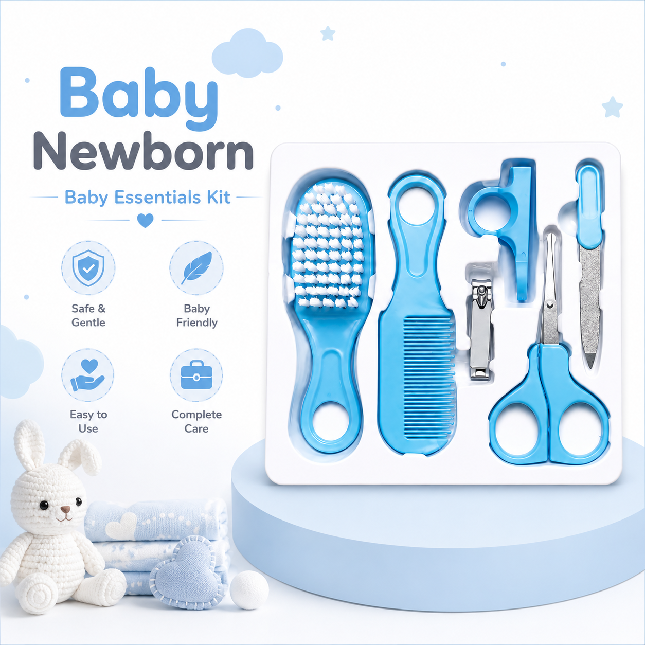 Baby 6 in 1 Grooming Set-Blue