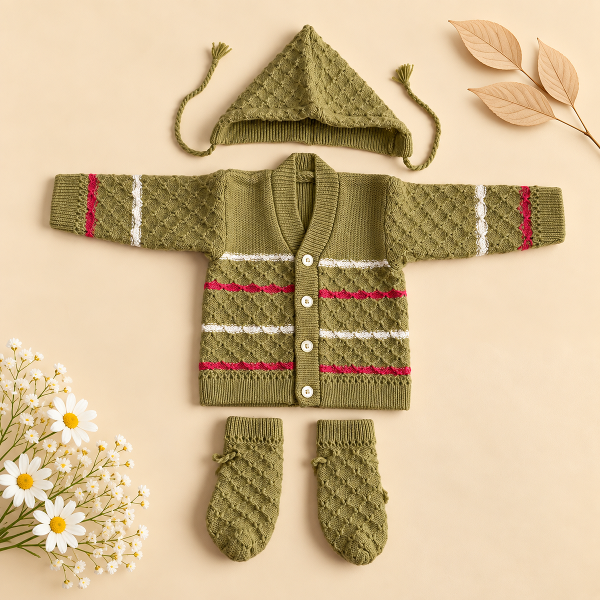 Sweater Olive Green Striped