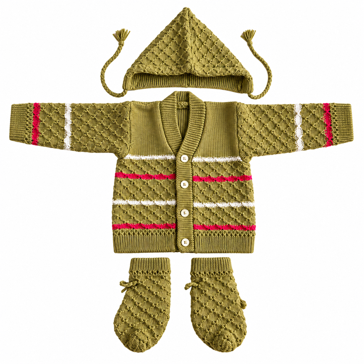Sweater Olive Green Striped