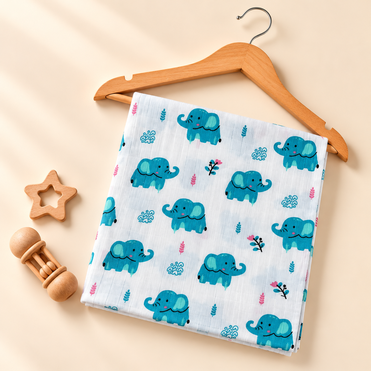 Elephant Muslin Swaddle