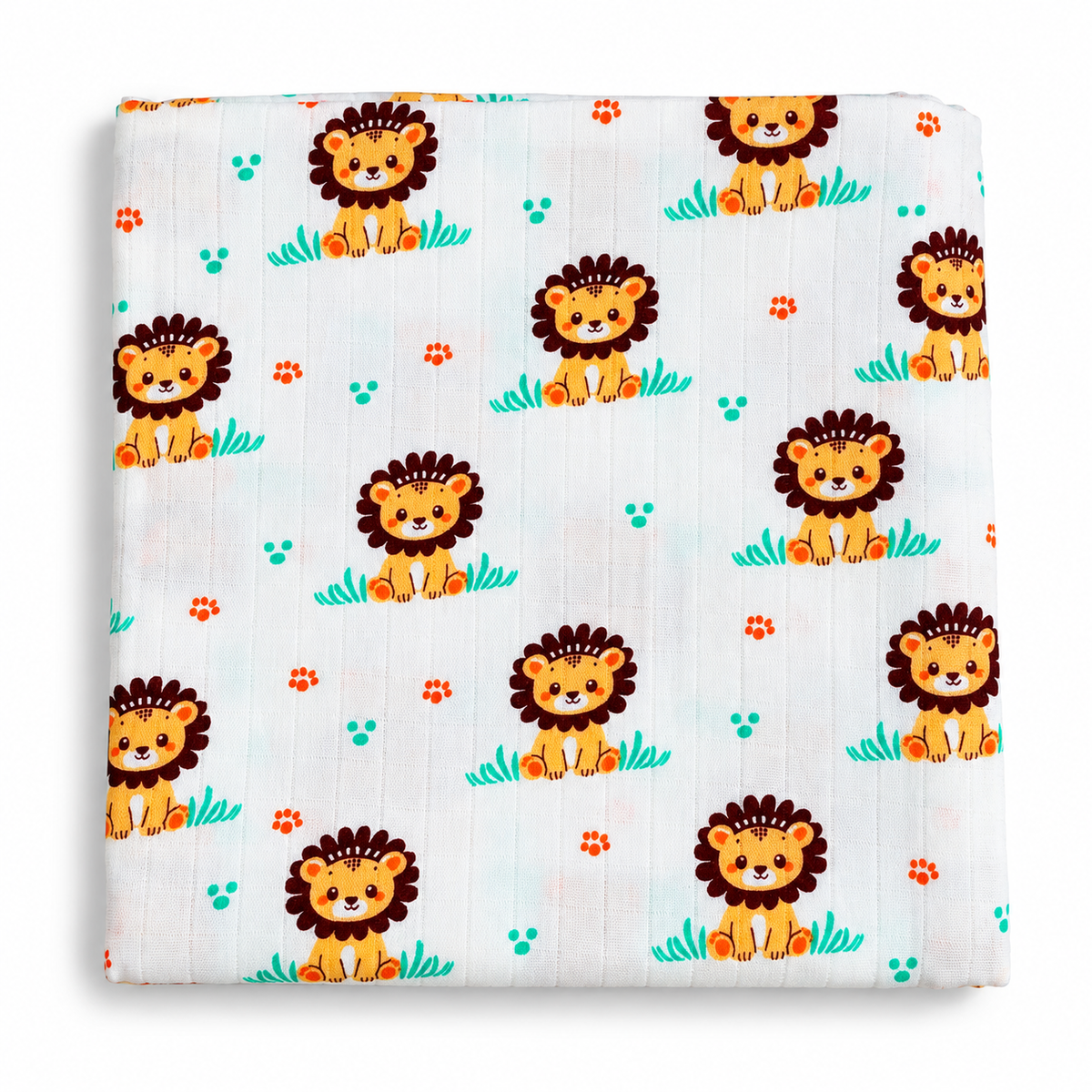 Brown Lion Muslin Swaddle