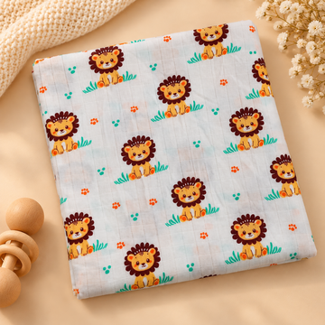 Lion Muslin Hooded Towel