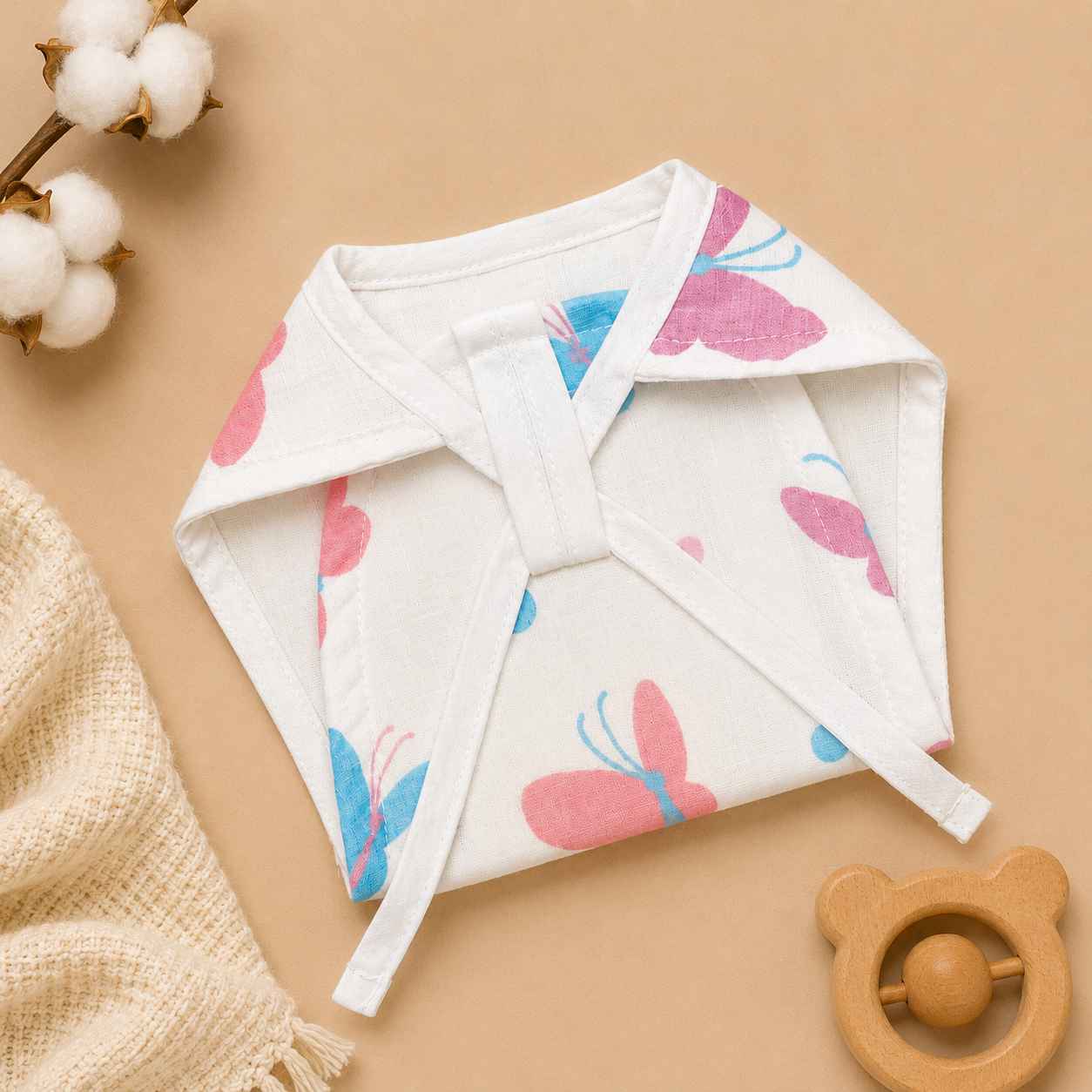 Cozy Butterflies Muslin Nappy