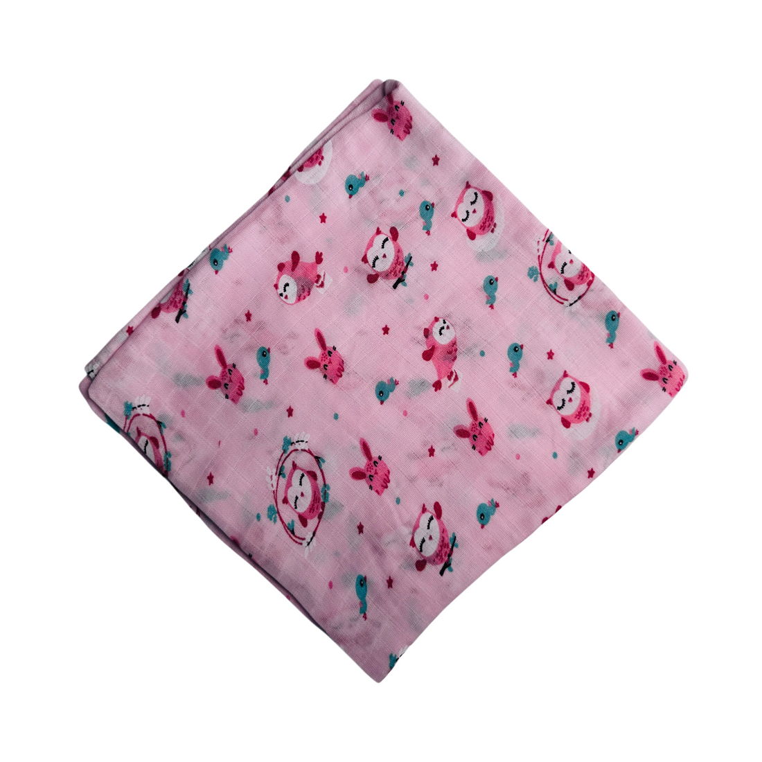 Pink Owl Muslin Swaddle