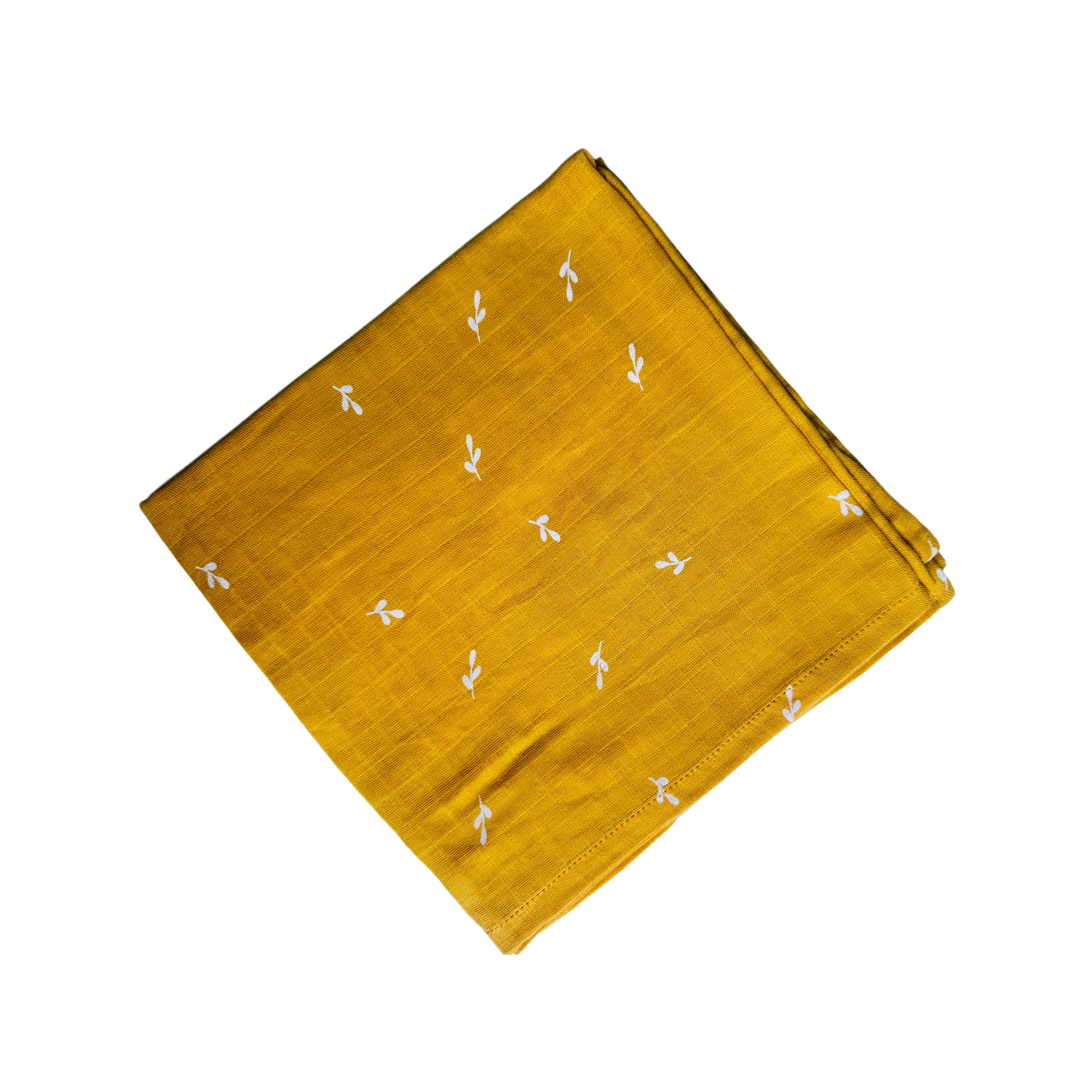Mustard Flowers Muslin Swaddle