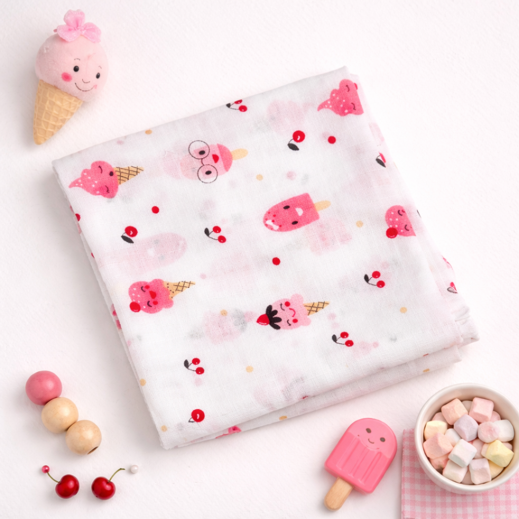 Cherry Popsicles Muslin Swaddle
