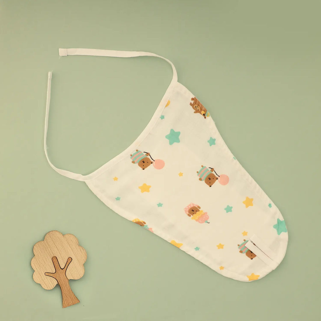 Teddy & Stars Muslin Nappy