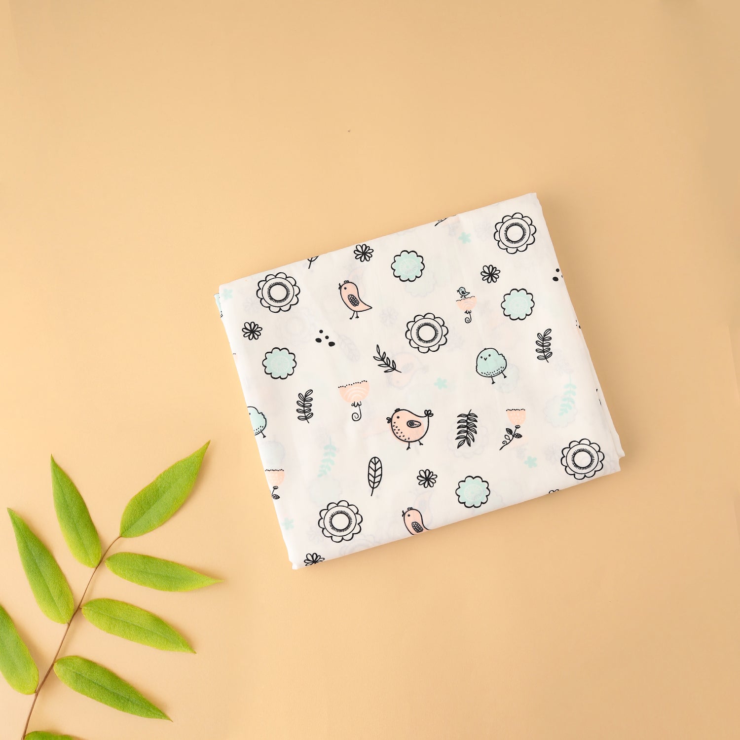 Soft Chirps Cotton Cradle with Net