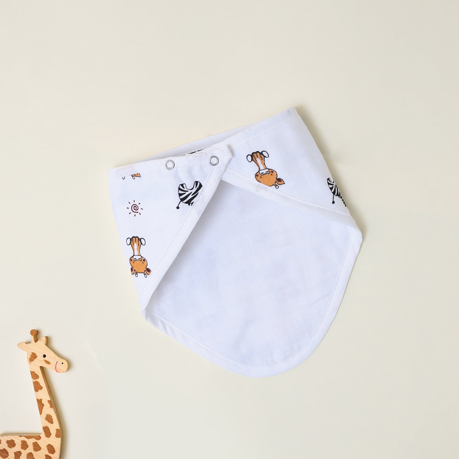 Tiny Zoo Muslin Bib
