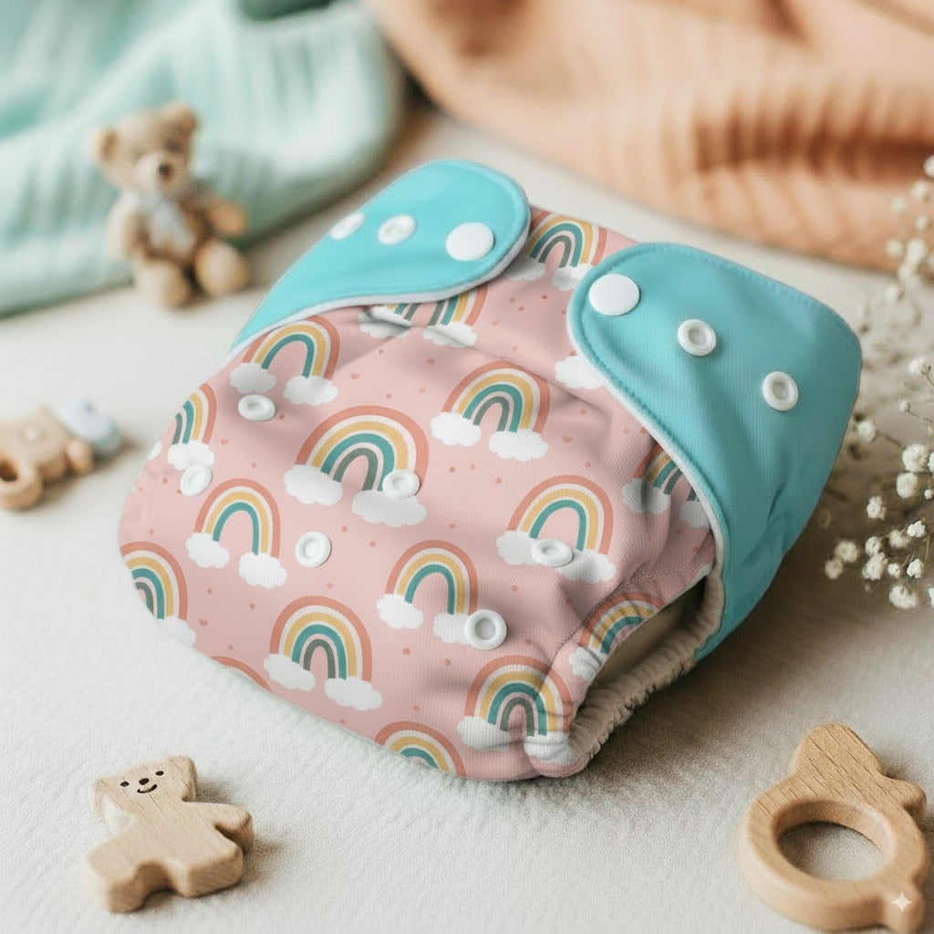 Reusable Cloth Diaper-Rainbow