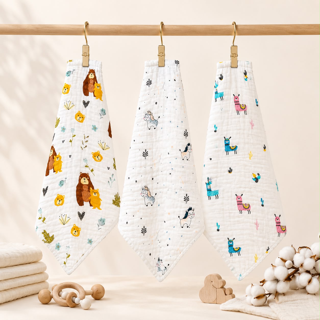 Muslin 6Layer Burp Cloth (Pack of 3)