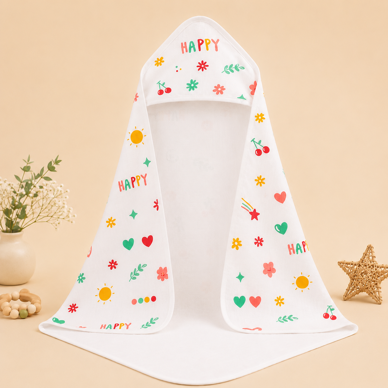 Cherry Bloom Hooded Towel