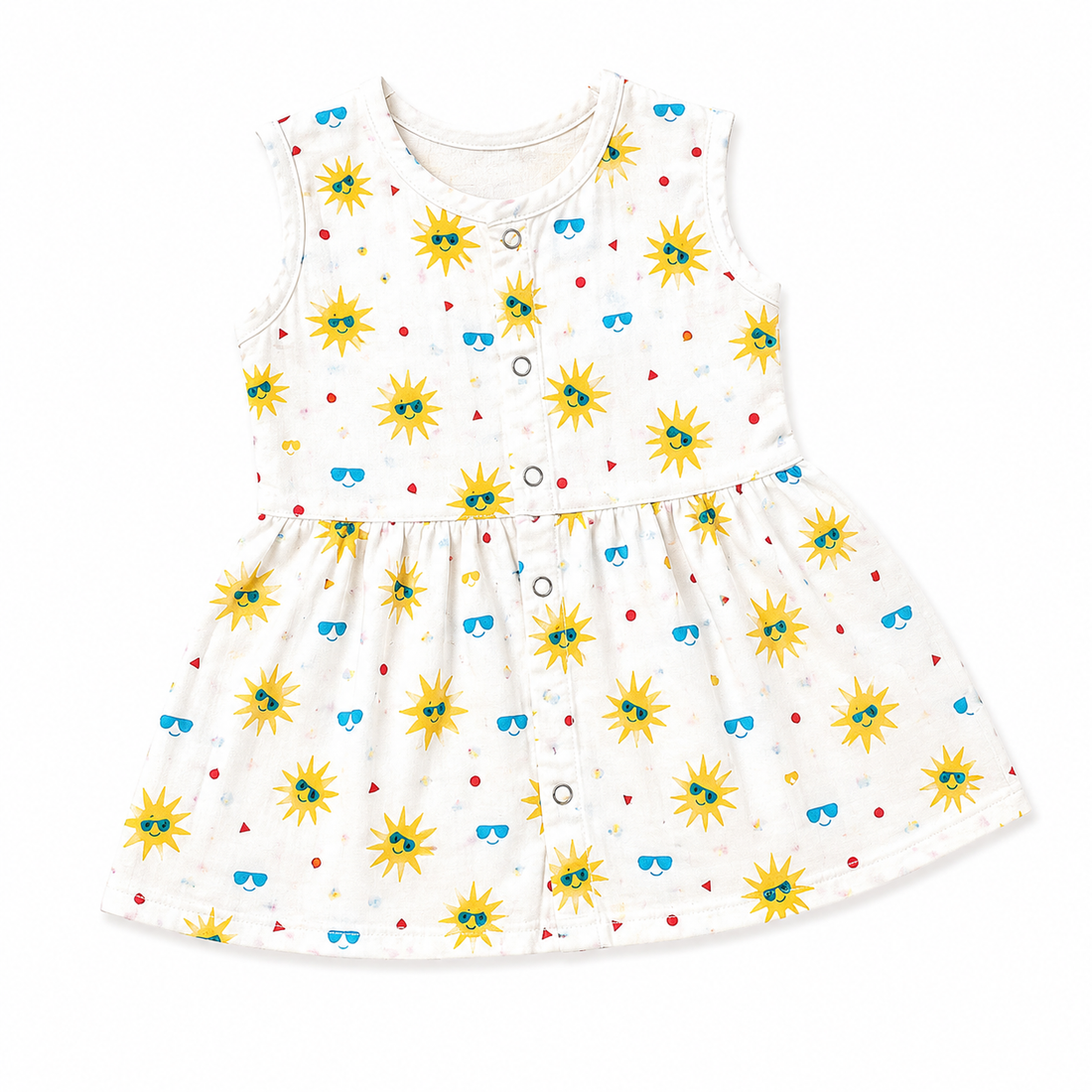 Sunshine Print Sleeveless Frock