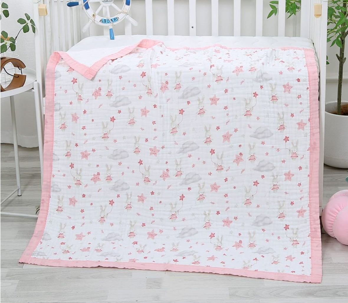 6 Layer Blanket-Pink