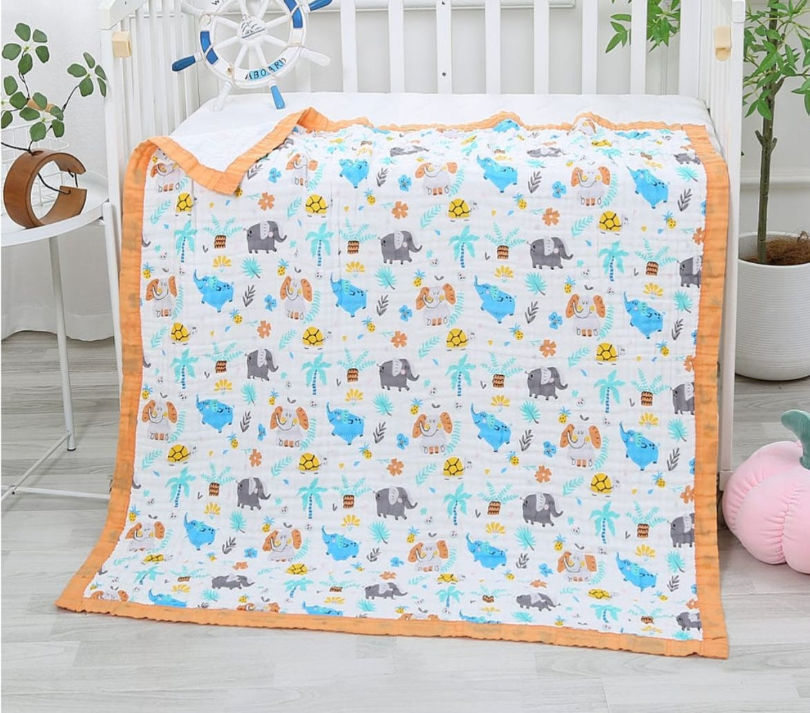 6 Layer Blanket-Orange Safari