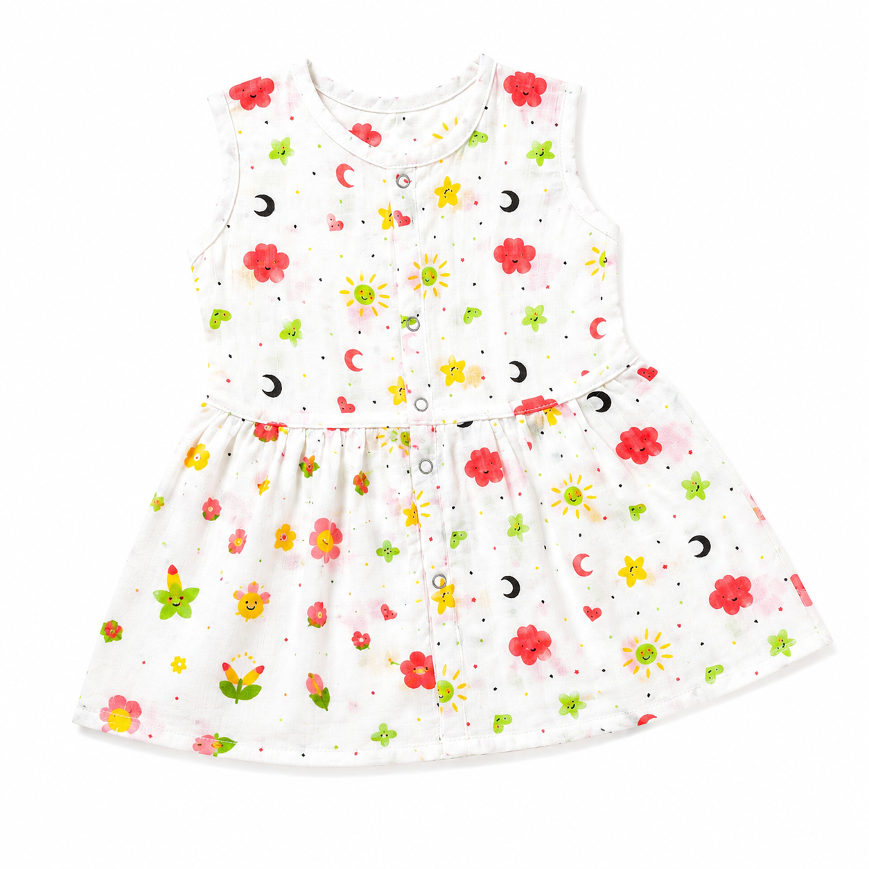 Floral Sunshine Sleeveless Frock
