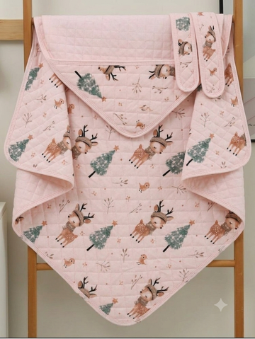 Pink Deer Hooded Wrapper